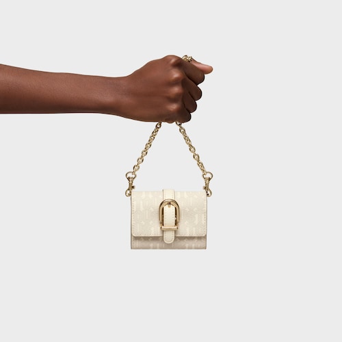 Monedero tarjetero colgante beige TOUS Buckles Silhouette
