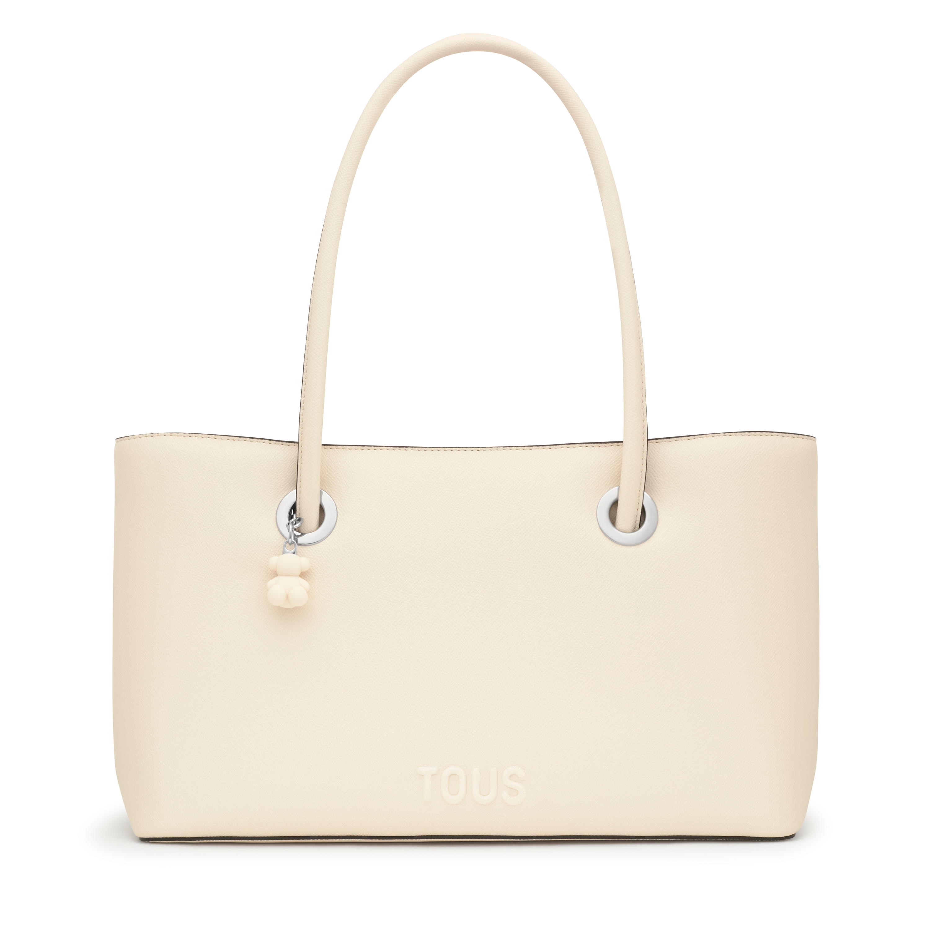 Large beige City bag TOUS Poppy