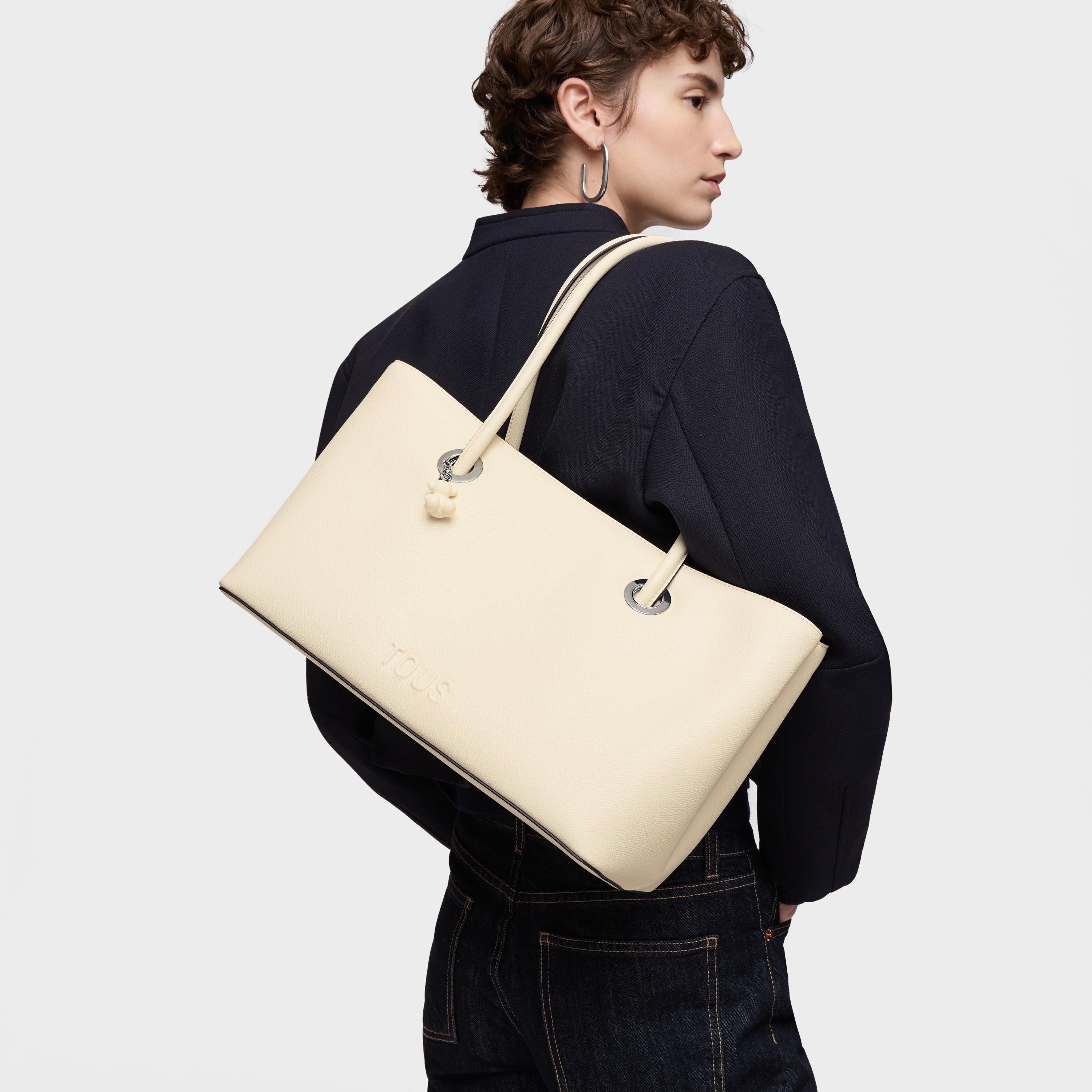 Large beige City bag TOUS Poppy