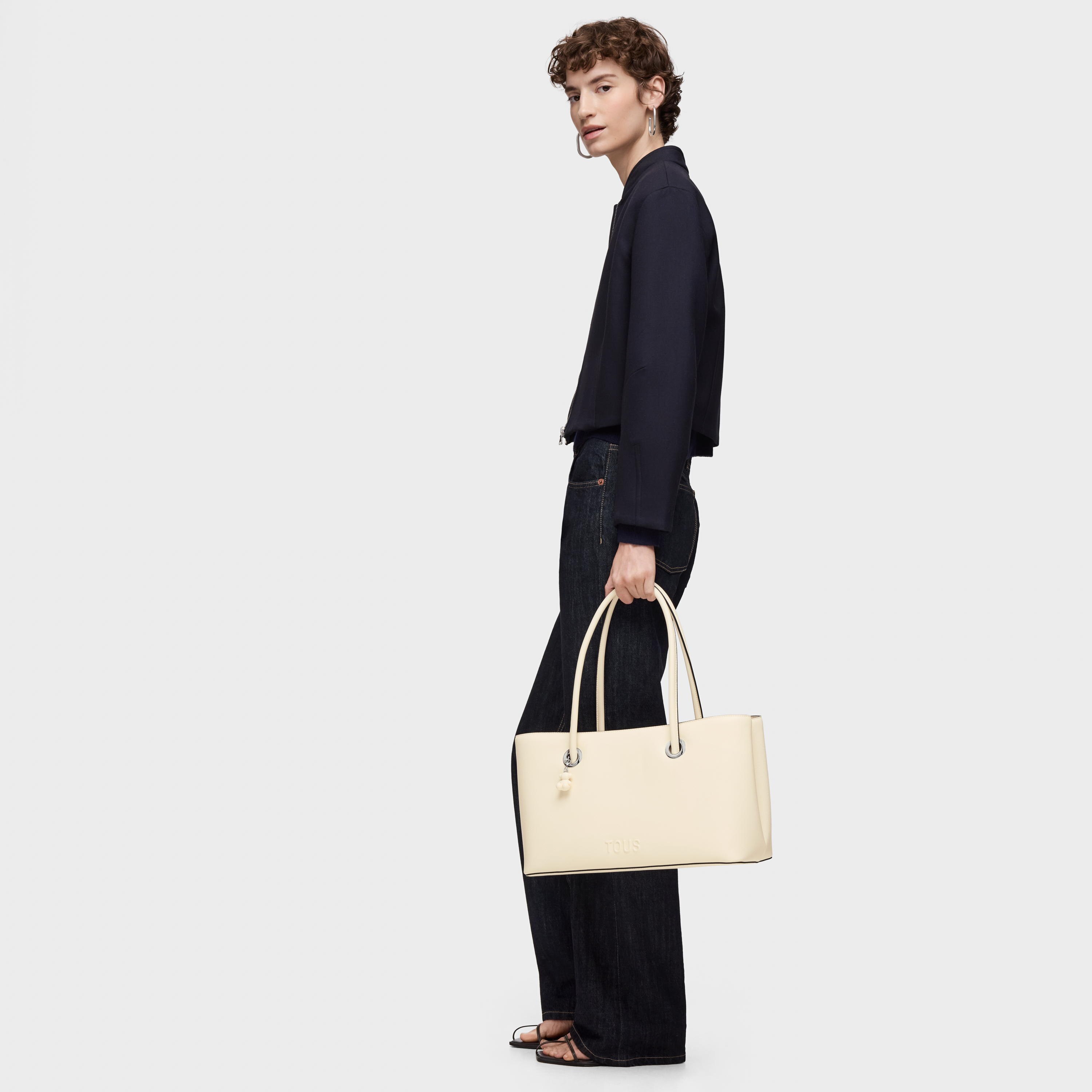 Large beige City bag TOUS Poppy