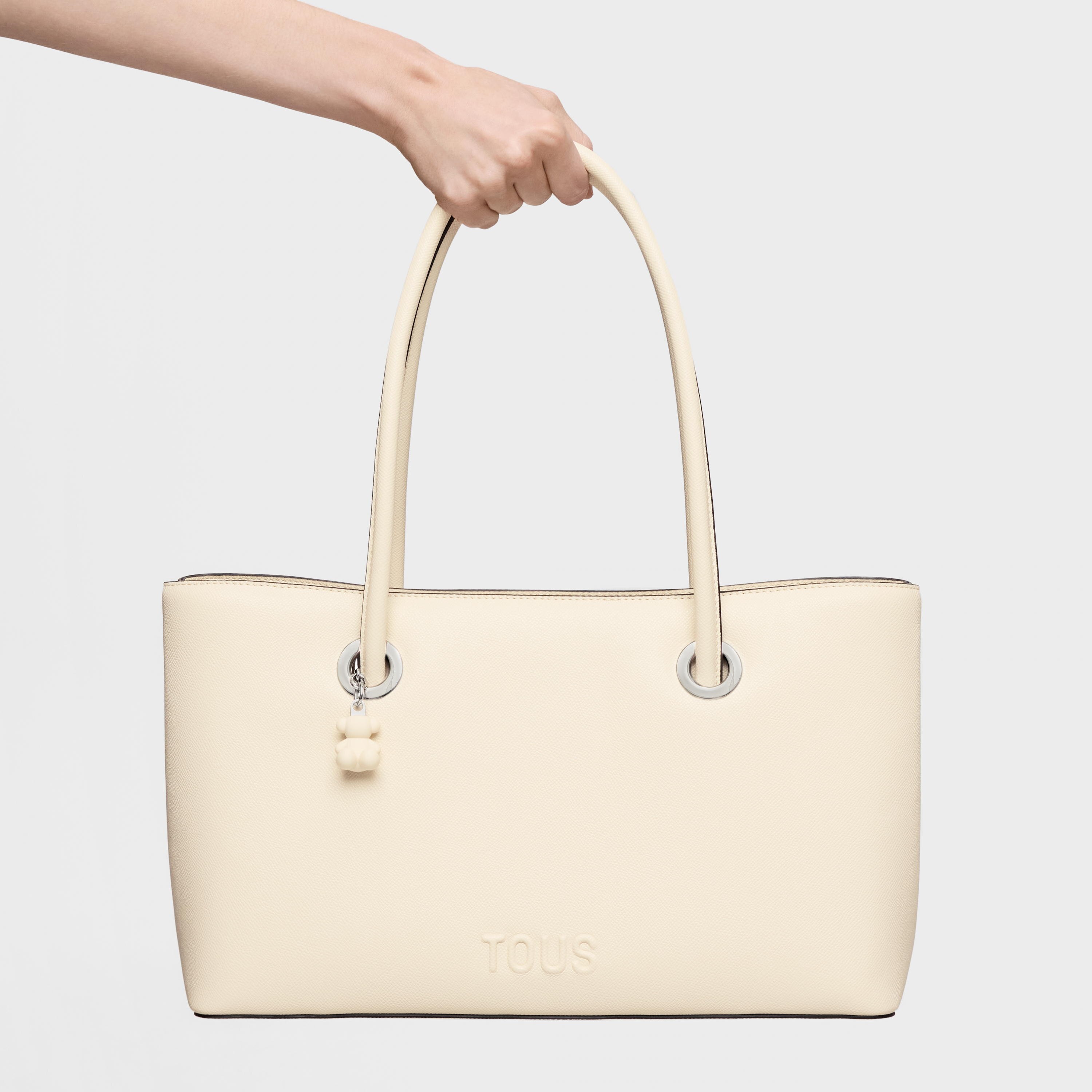 Large beige City bag TOUS Poppy