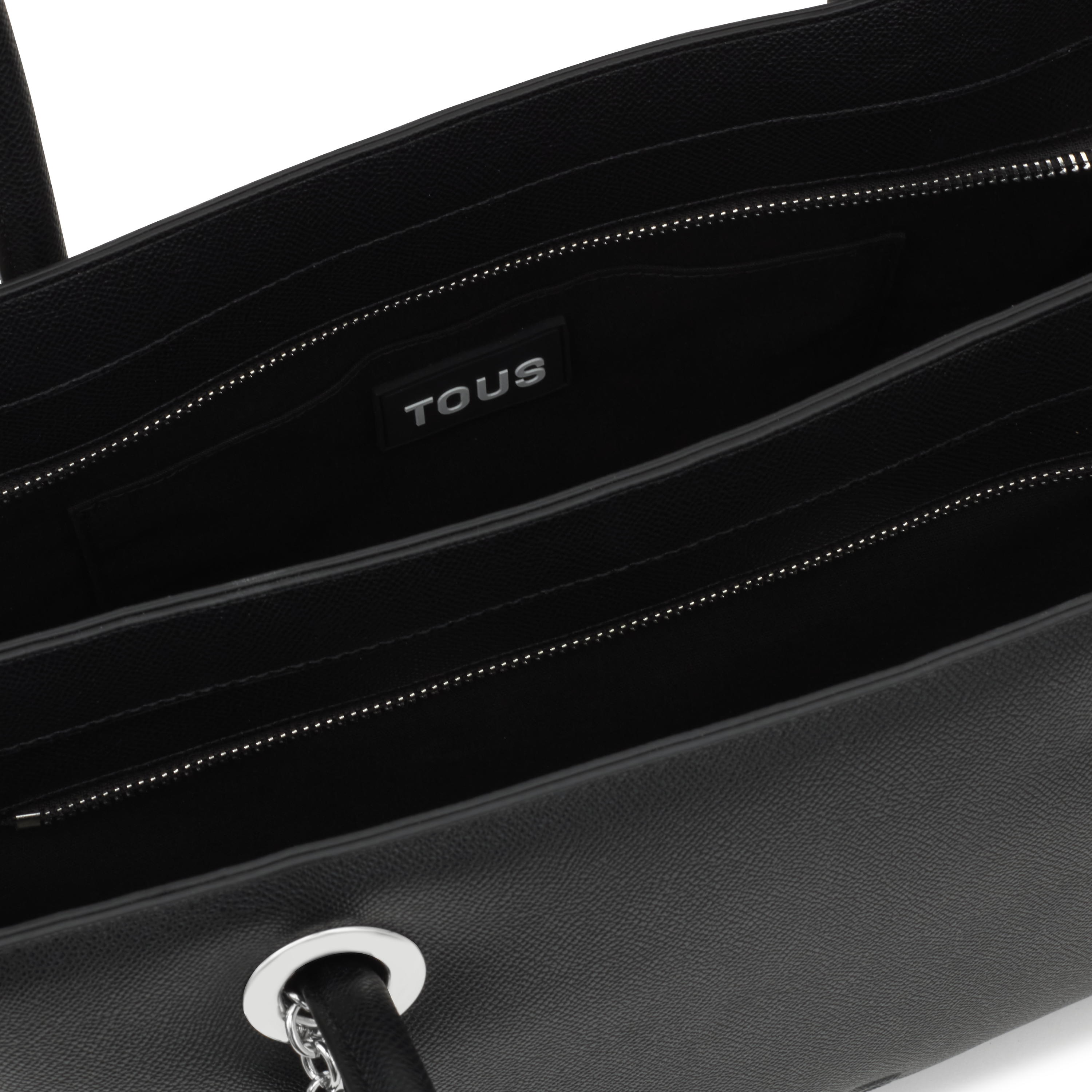 Large black City bag TOUS Poppy