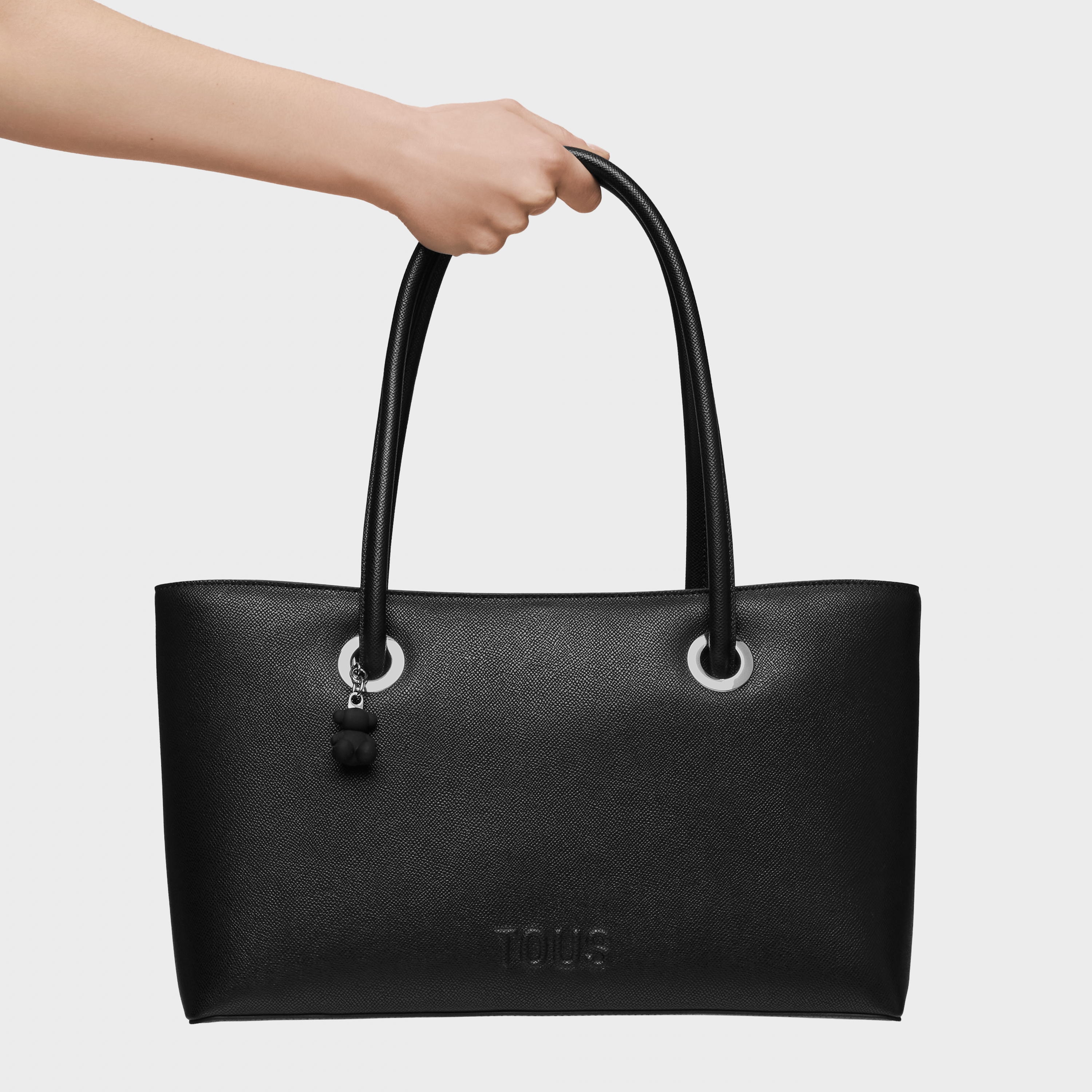 Large black City bag TOUS Poppy