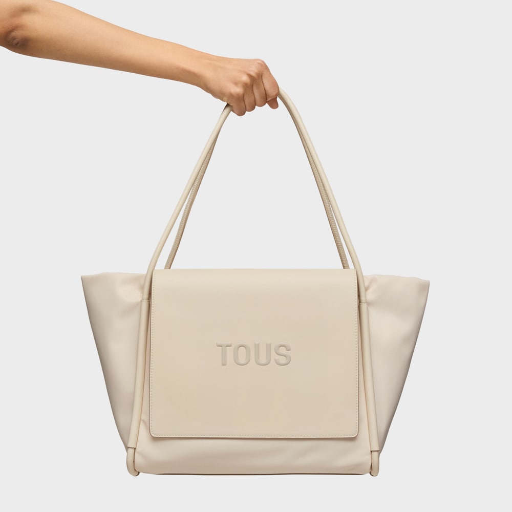 Large beige Tote bag TOUS Silhouette Soft image number 4