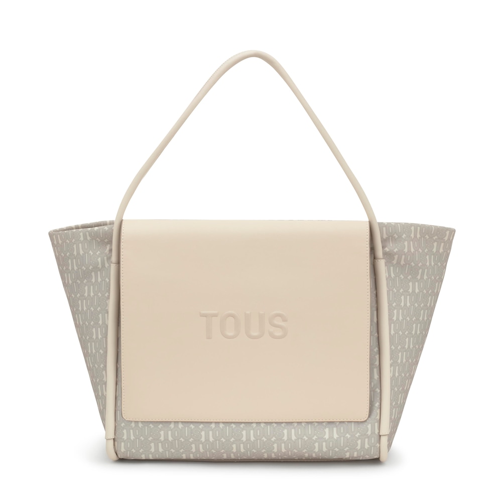 Large beige print Tote bag TOUS Silhouette Soft