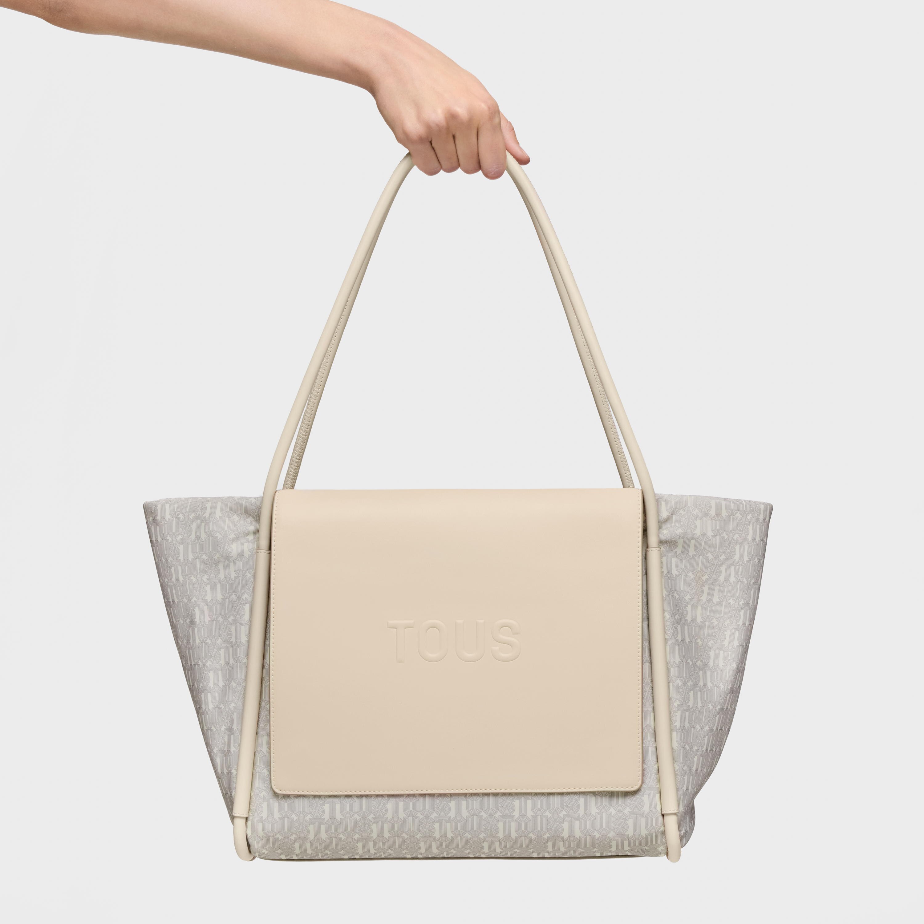 Large beige print Tote bag TOUS Silhouette Soft
