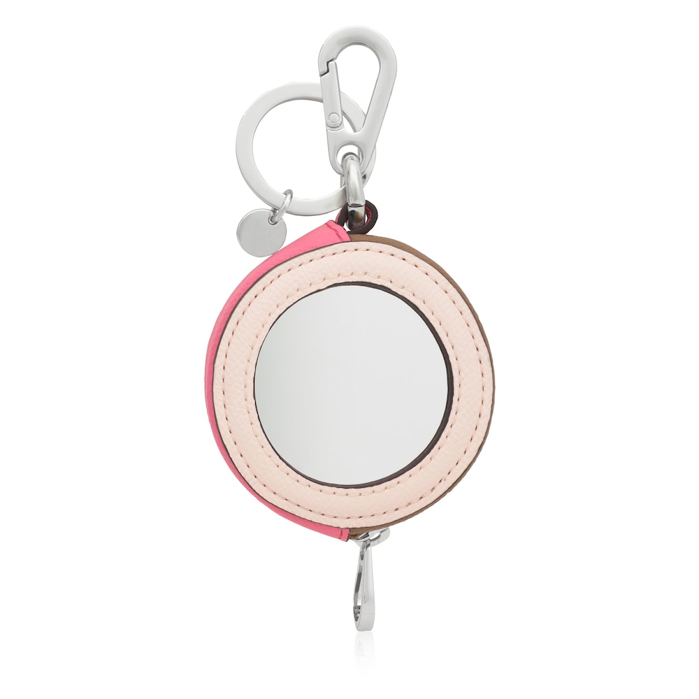 Pink change purse Key ring Mirror