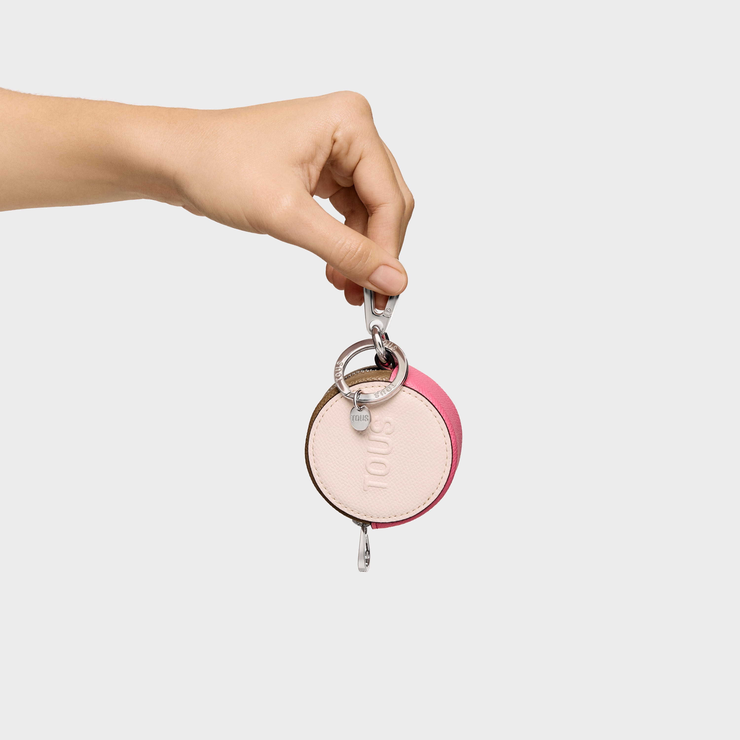 Pink change purse Key ring Mirror