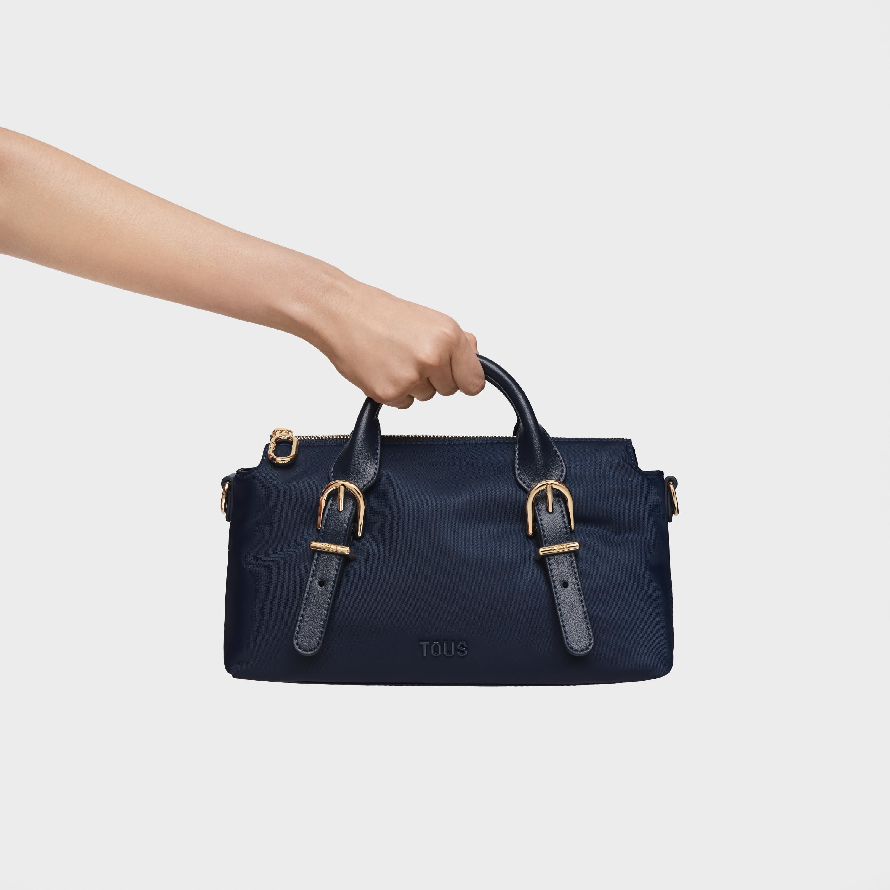 Medium navy blue Bowling bag TOUS Buckles Soft