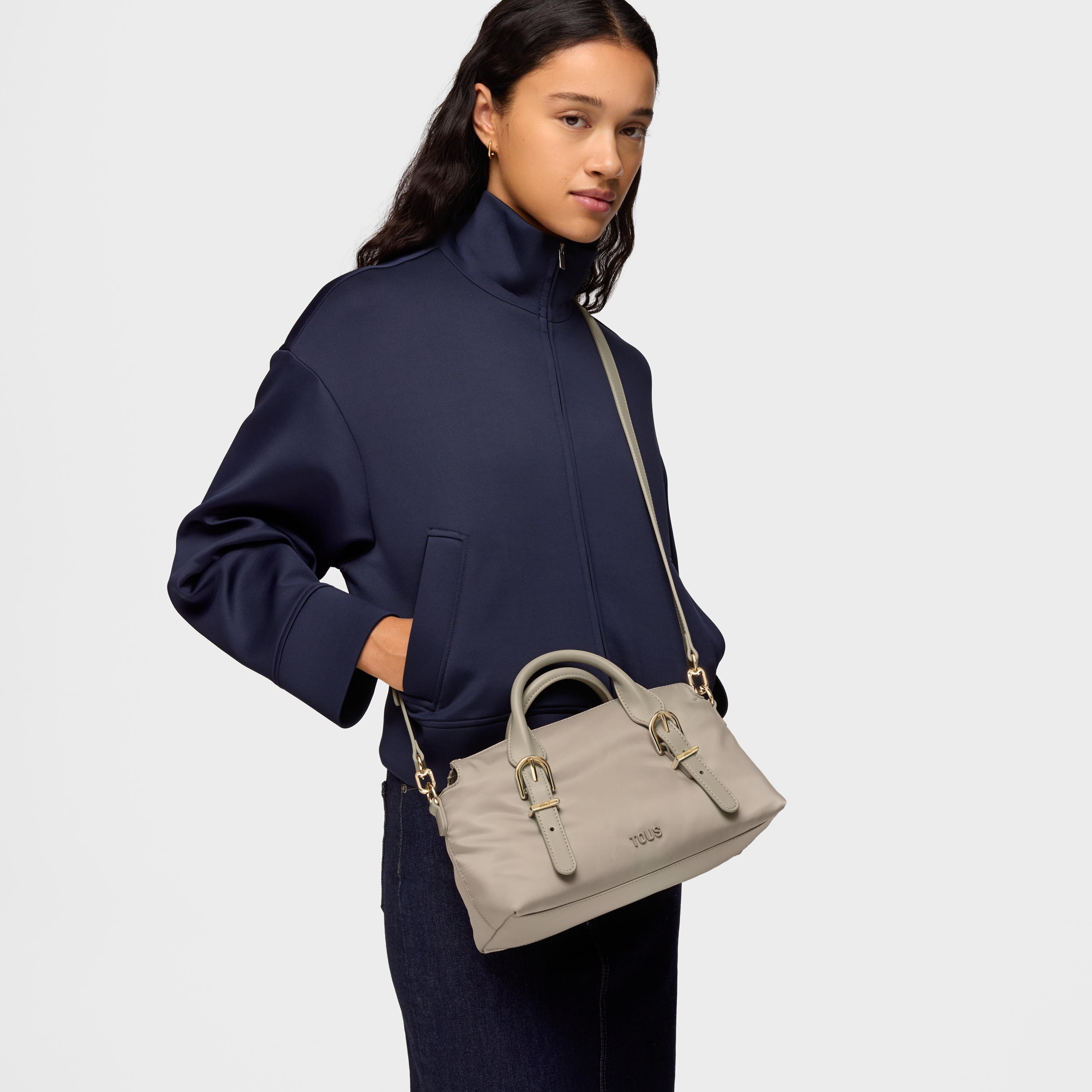 Medium taupe Bowling bag TOUS Buckles Soft