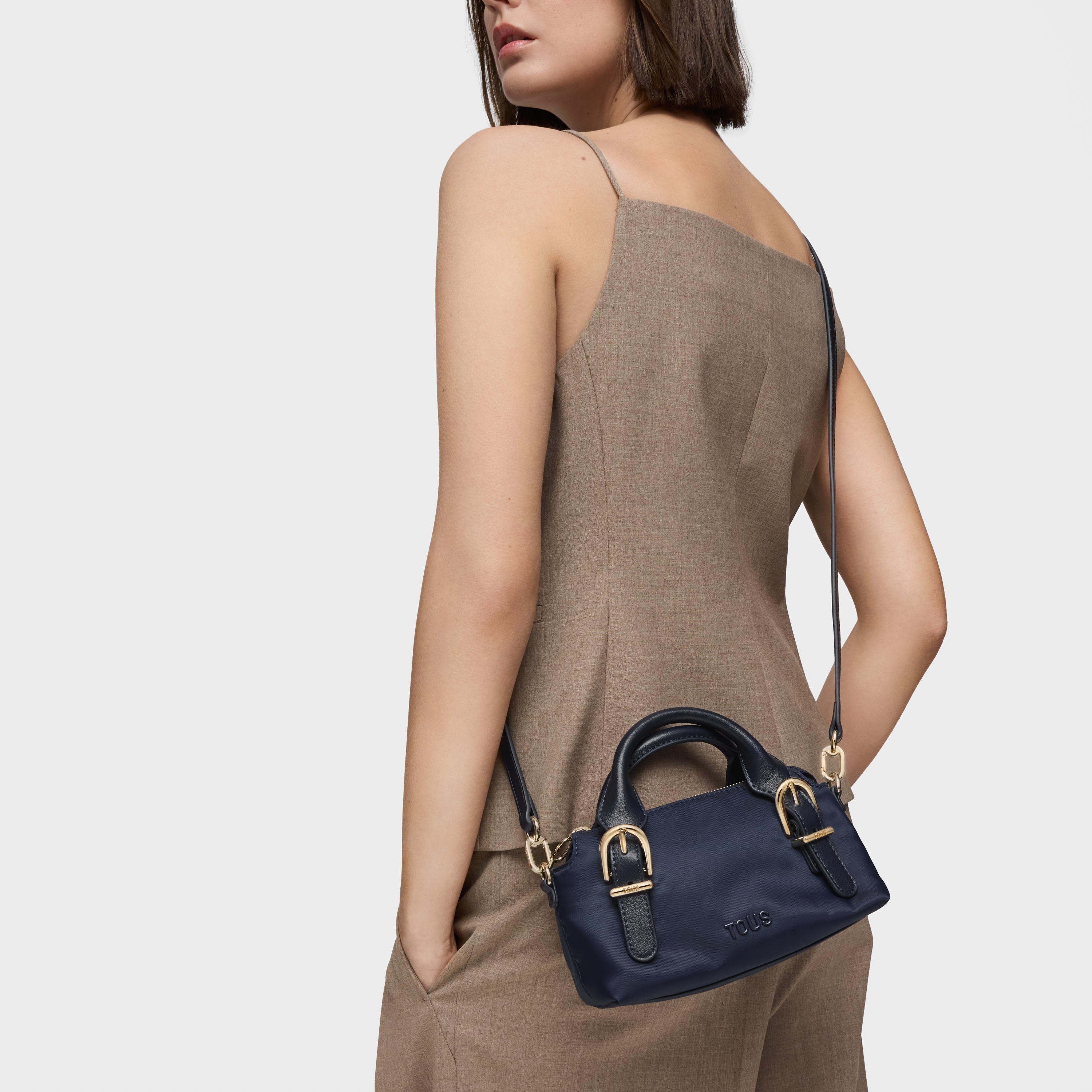 Small navy blue Bowling bag TOUS Buckles Soft