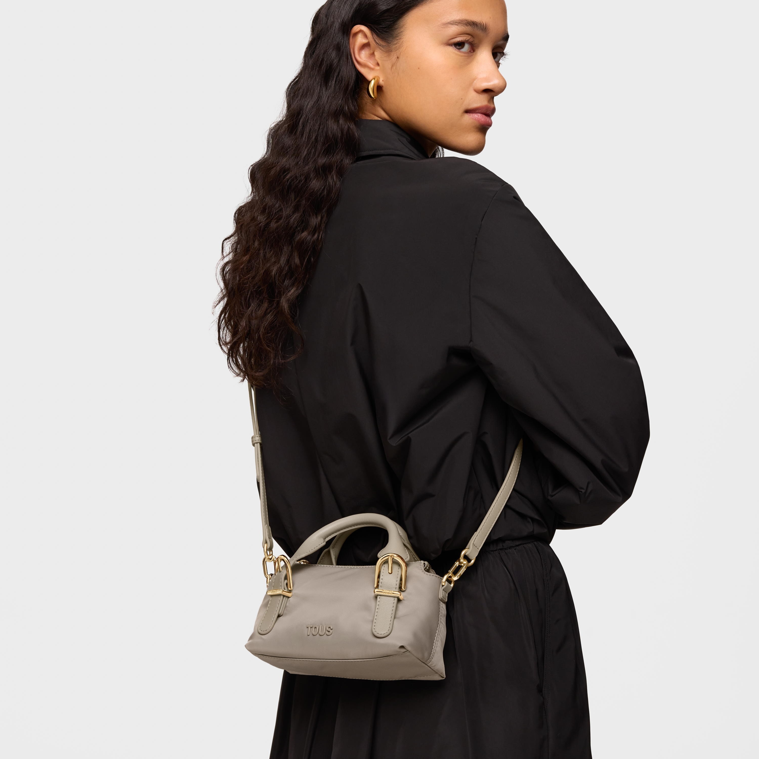 Small taupe Bowling bag TOUS Buckles Soft