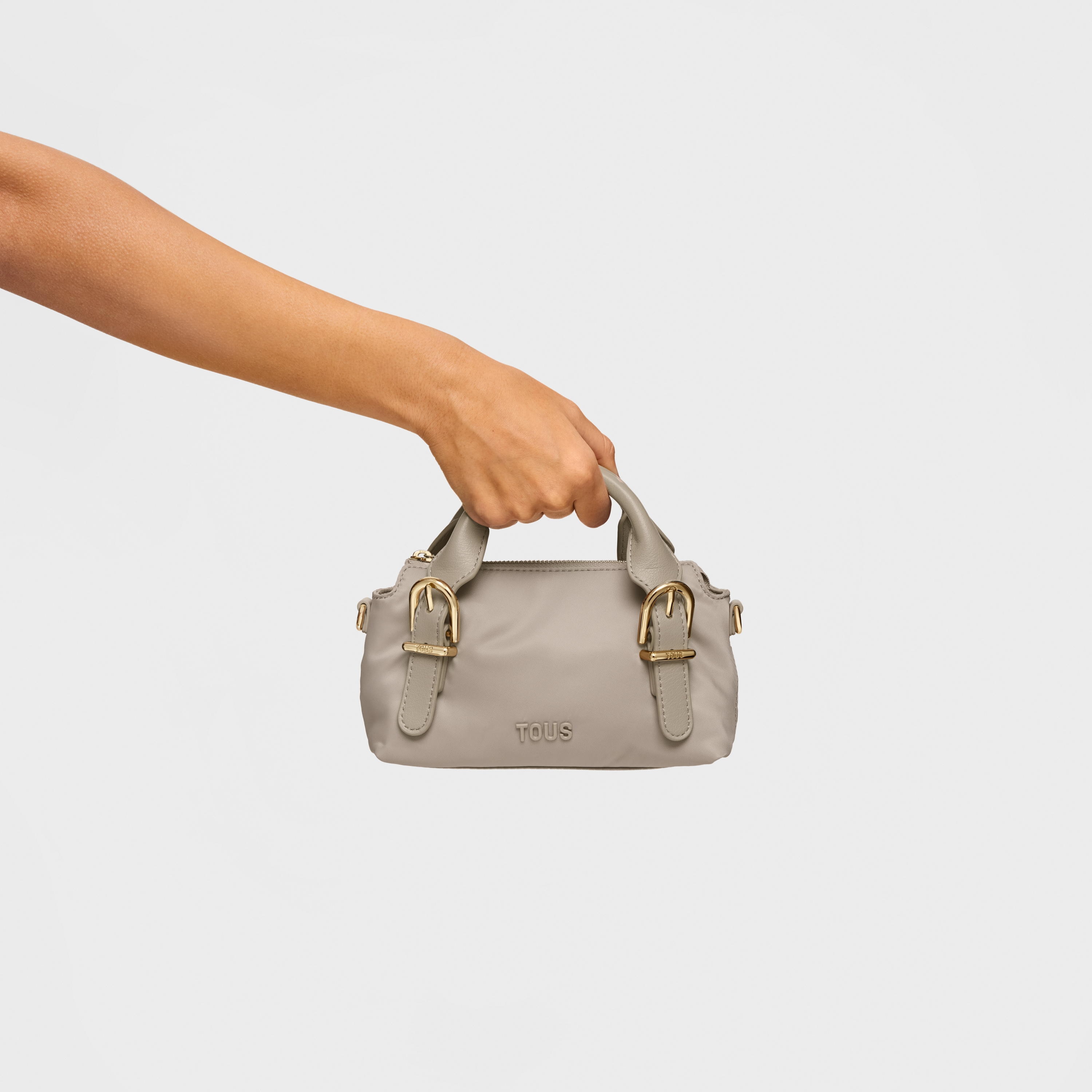 Small taupe Bowling bag TOUS Buckles Soft