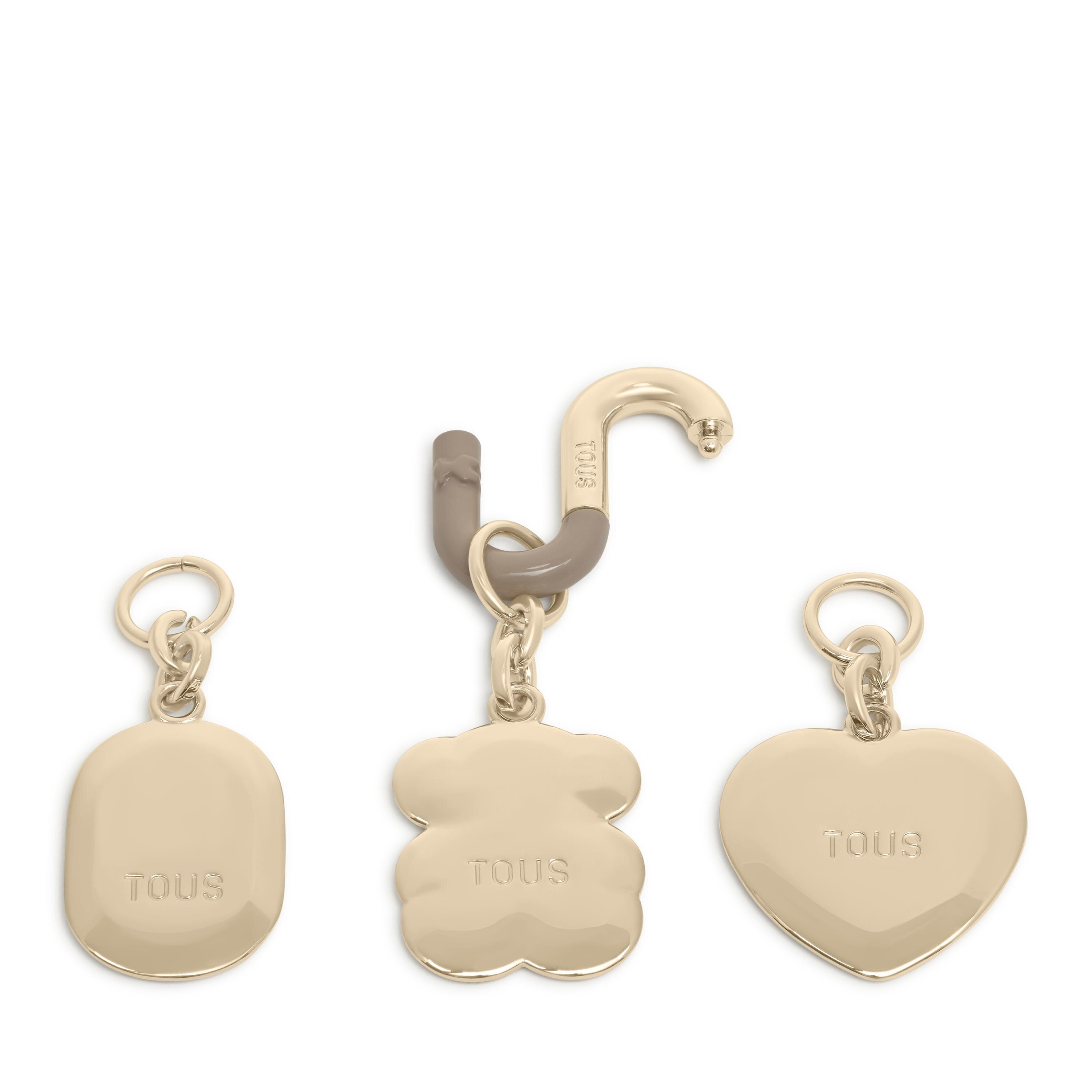 Set of gold-colored Key ring pendants Hold | TOUS