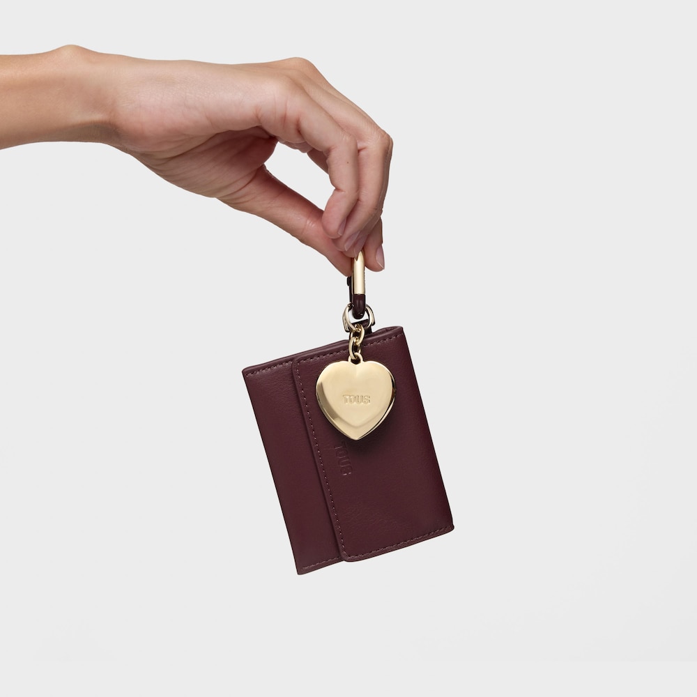 Set aus Schl&uuml;sselanh&auml;ngern und Portemonnaie Hold in den Farben Burgunderrot und Gold