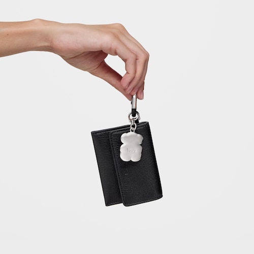 Pack de llaveros colgantes y monedero negro y plata Hold