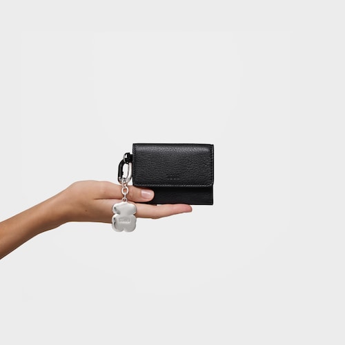 Pack de llaveros colgantes y monedero negro y plata Hold