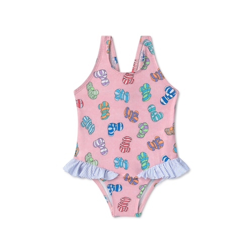Girls one-piece swimsuit in Candy pink