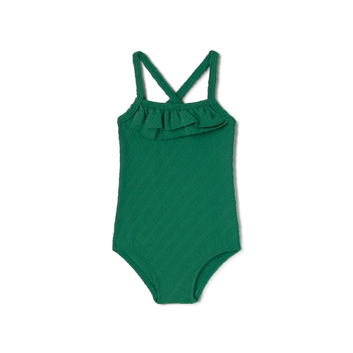 Fato de banho integral de menina Logótipo verde