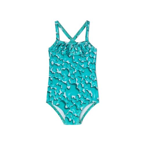 Girls swimsuit in Puff green