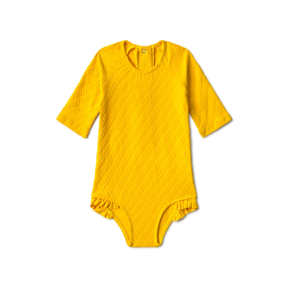 Ba&ntilde;ador integral de ni&ntilde;a manga larga Logo amarillo