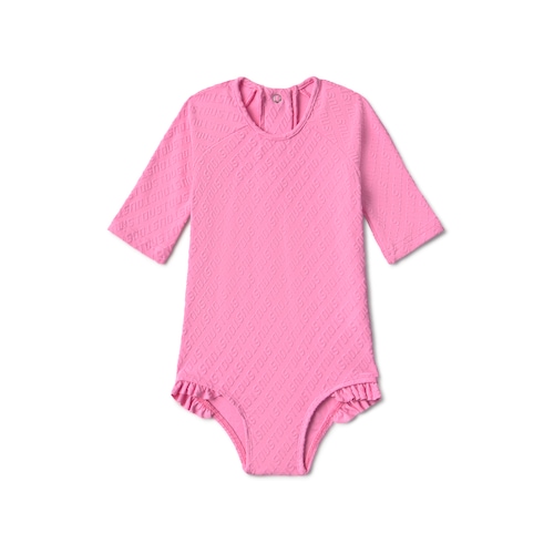 Ba&ntilde;ador integral de ni&ntilde;a manga larga Logo rosa