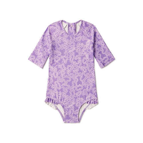 Girls swimsuit with long sleeves in MKaos lilac