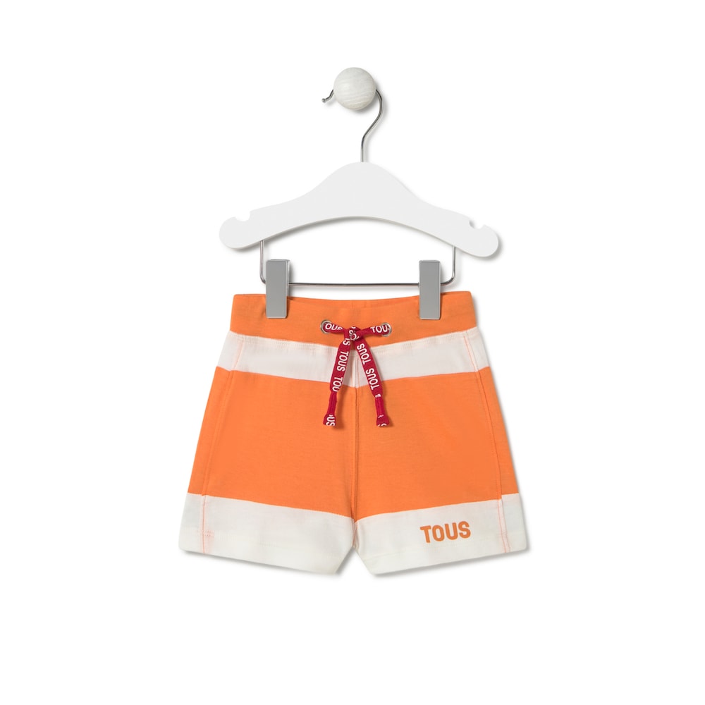 Bermudas de menino &agrave;s riscas Casual cor-de-laranja