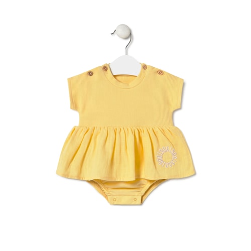 Body con falda de bebé Classic amarillo