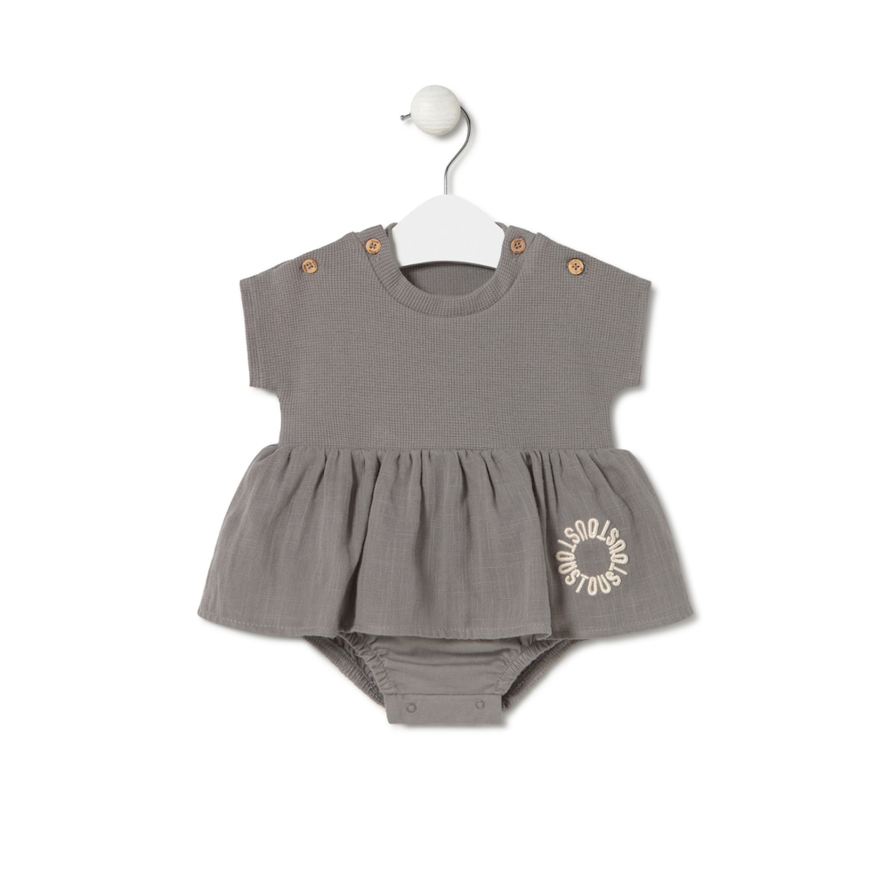 Baby bodysuit with skirt in Classic grey