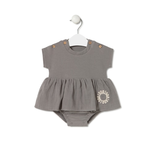 Body con falda de bebé Classic gris