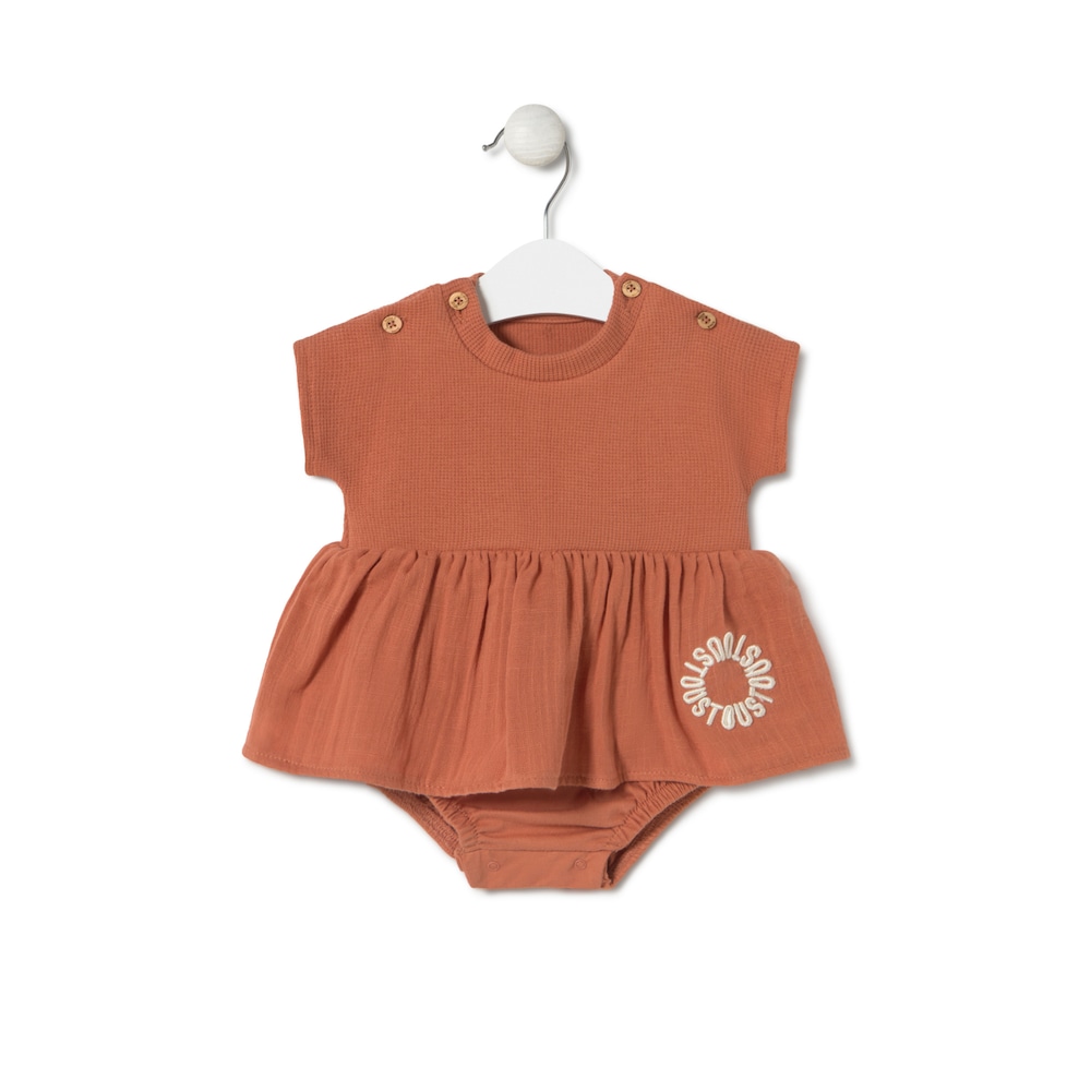 Body com saia de beb&eacute; Classic telha