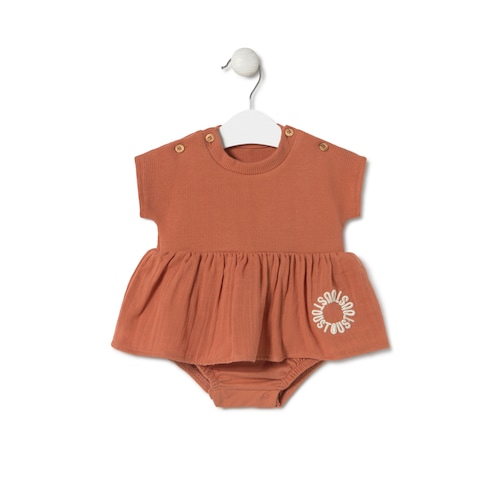 Body con falda de bebé Classic teja