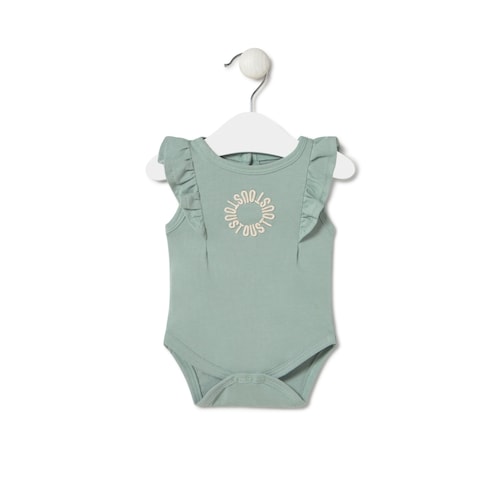 Baby bodysuit with ruffles in Classic mist