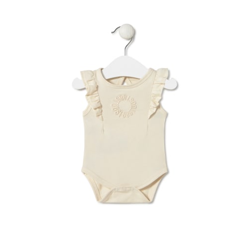 Baby bodysuit with ruffles in Classic ecru