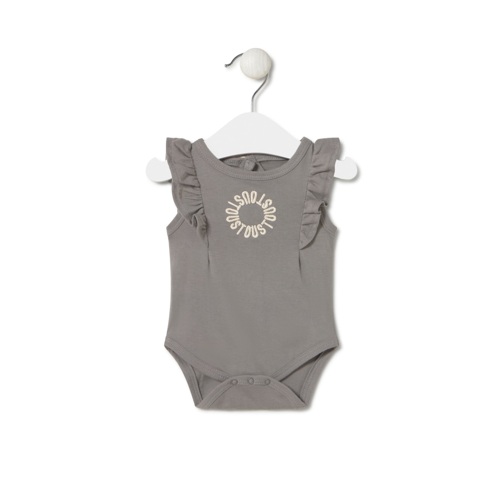 Baby bodysuit with ruffles in Classic grey
