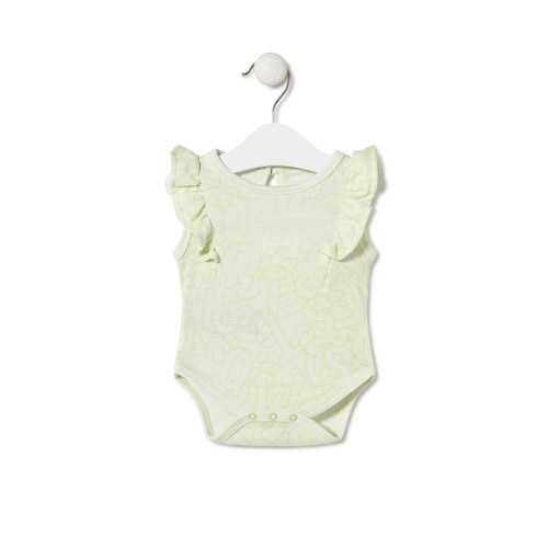 Body com folhos de bebé Mix verde