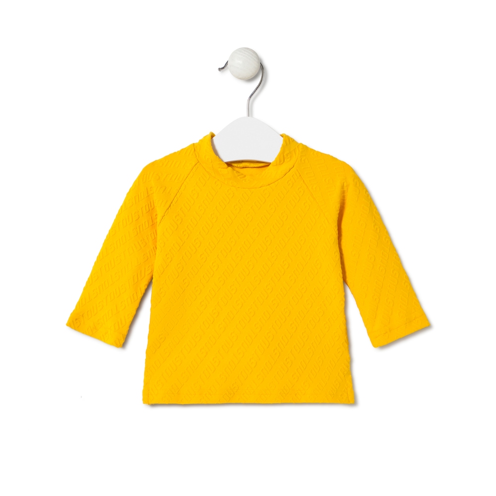 Camisola de praia manga comprida Log&oacute;tipo amarela