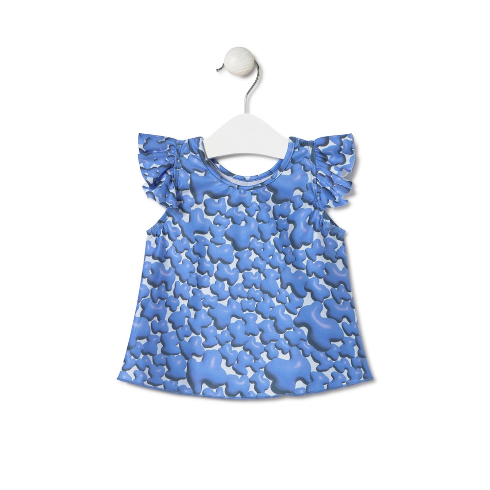 Girls sleeveless dress in MKaos blue