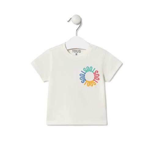 Multicoloured TOUS logo t-shirt in Casual ecru