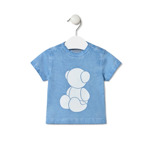 Bold Bear dyed t-shirt in Casual blue
