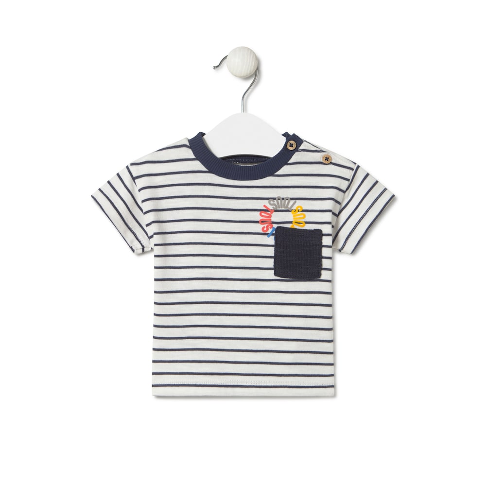 Stripy t-shirt in Navi navy blue