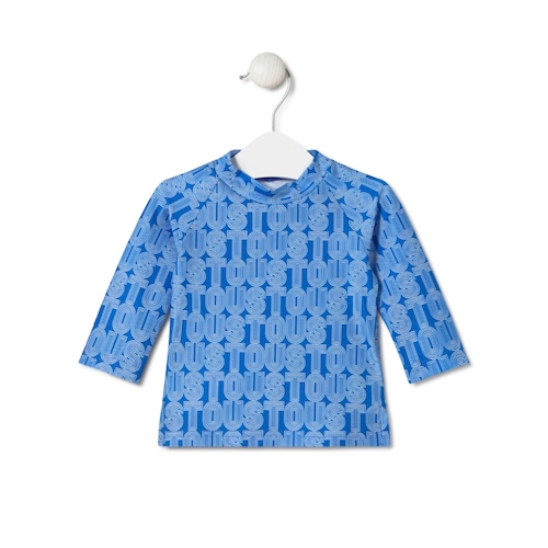 Camisola de praia de manga comprida Line azul