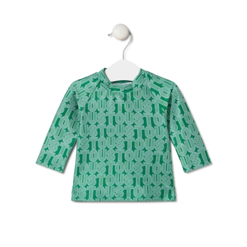 Camisola de praia manga comprida Line verde