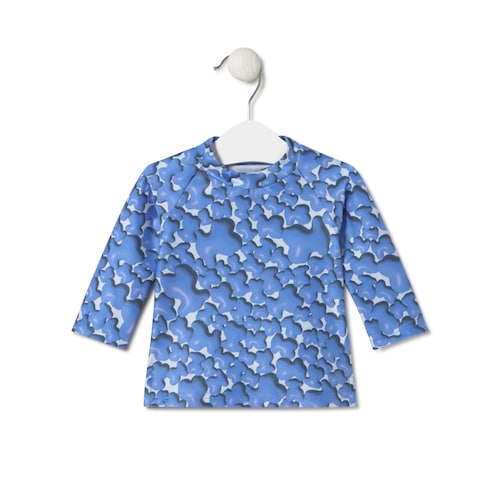 Camisola de praia de manga comprida Puff azul