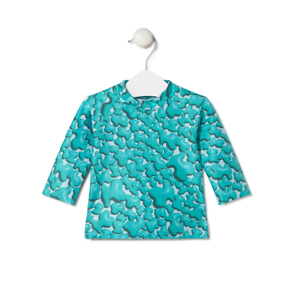 Long-sleeved beach t-shirt in Puff green