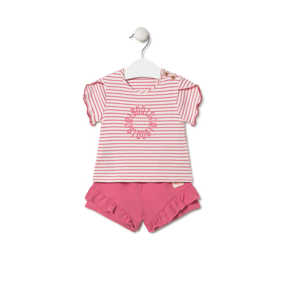 Conjunto de menina Circle cor-de-rosa