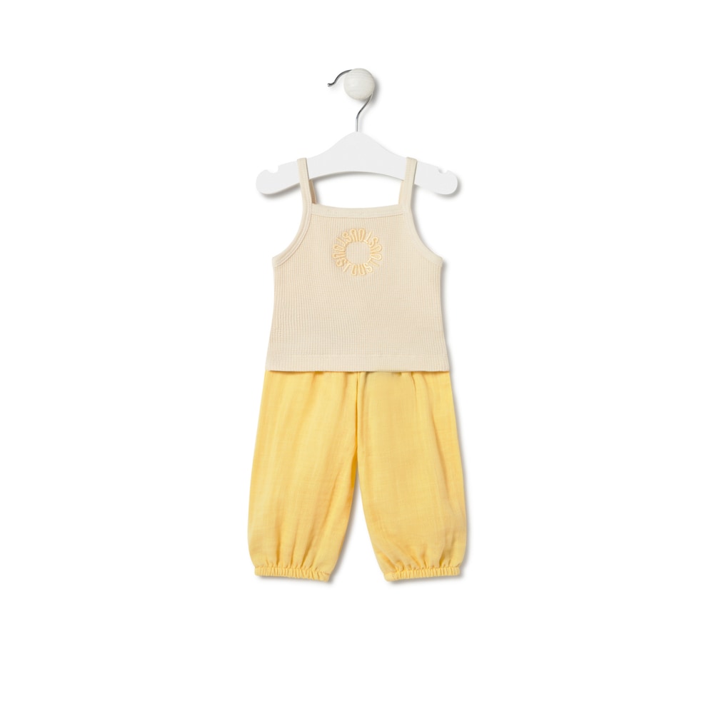 Conjunto de beb&eacute; menina Classic amarelo