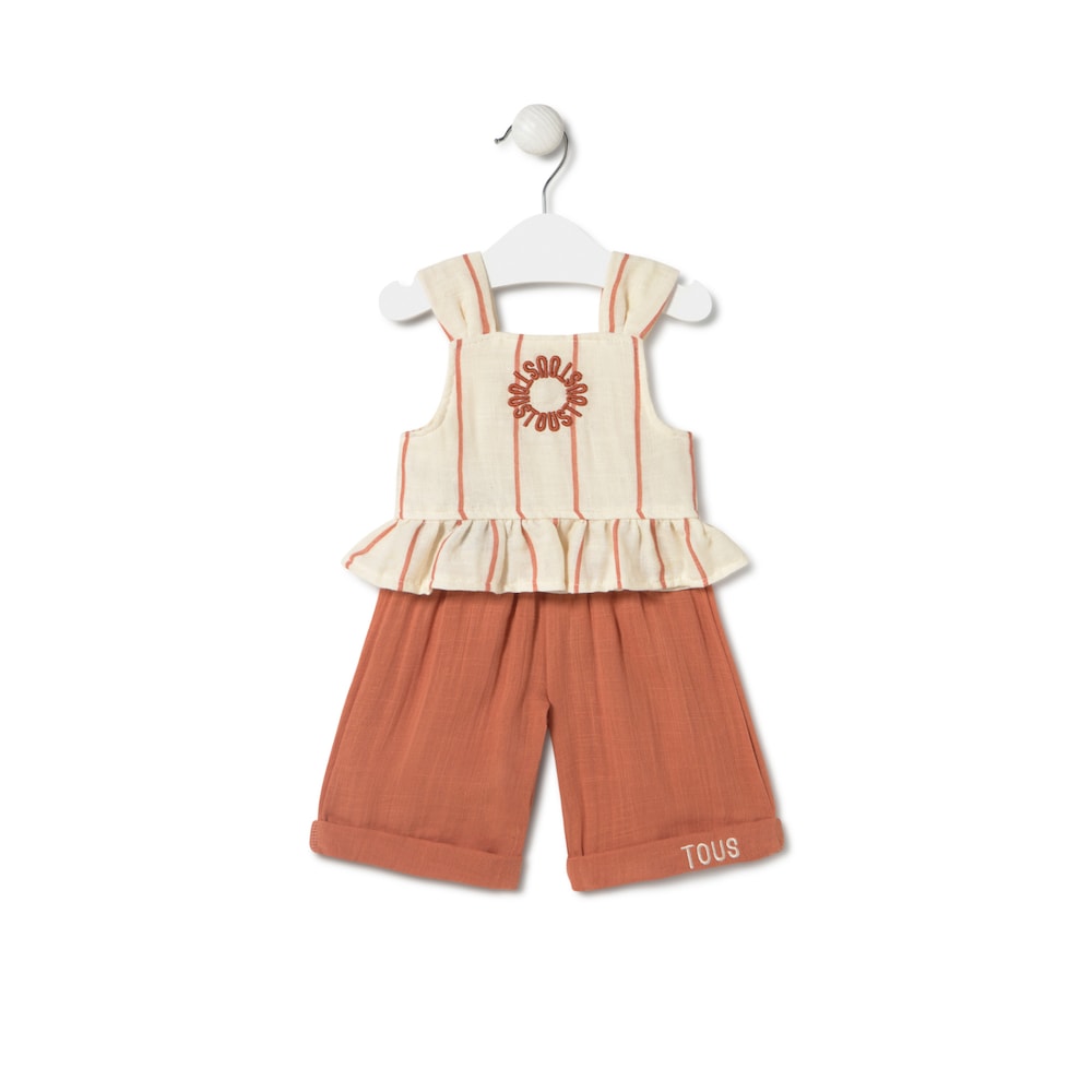 Conjunto de beb&eacute; ni&ntilde;a Classic teja