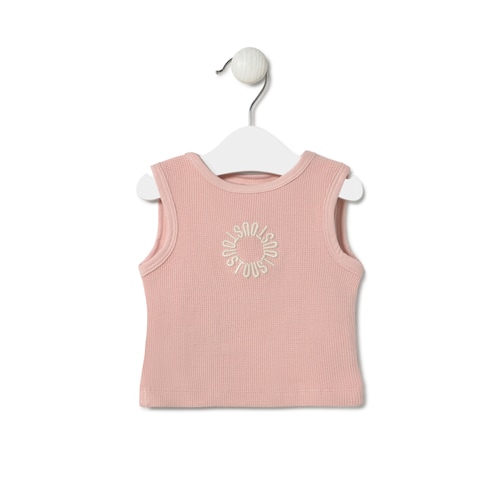 Sleeveless baby t-shirt in Classic pink
